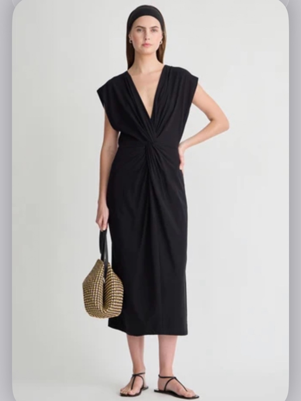 Apiece Apart Black Twist-Front Maxi Dress